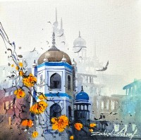Zahid Ashraf, 12 x 12 inch, Acrylic on Canvas, Cityscape Painting, AC-ZHA-144